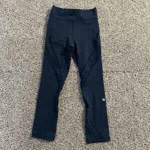 Lululemon Never Still Crop Mesh Legging Size 4 Mid Rise Compressive Stretch